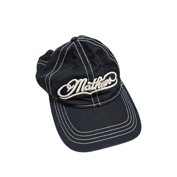 Mathews Hat Baseball Cap Embroidered‎ Logo Black White Stitch One Size - Picture 1 of 8